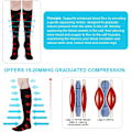 Miniatyrbillede 4 af 8: Kompressionsstrømper (6 par) 15-20 mmHg til mænd & kvinder, sport, flyrejser (S/M) multicolored 6#S/M
