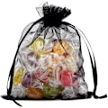 Miniatyrbillede 2 af 4: 50 stk Organzaposer 3,54\"x4,33\" Satin Snørepose Smykke Gaveposer (Sort) Black 50 Count (Pack of 1)