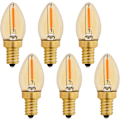 Miniatyrbillede 1 af 5: C7 E12 LED-pære 220v, 0,5w Erstatning 5w, E12 LED-pære ravfarvet dekorativ natlampe, varm hvid 2200k, ikke-dæmpbar, 6 stk.