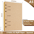 Miniatyrbild 4 av 5: A5-påfyllningsark, 3-pack påfyllningsbara ark, kraftpapper, 6 hål f