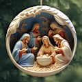 Miniatyrbilde 3 av 8: 5-delt Julekrybbe Ornamentsett, Kristne Juledekorasjoner, Souvenirgaver Packaging of 5 pieces
