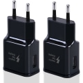 Miniatyrbild 1 av 5: Svart kompatibel laddare 2-pack snabb USB laddningsadapter för Samsung S22/S21/S20/S10/S10E/S6/S7/S8/S9/Edge/Plus/Active/A72/A53 5G, Note 5 8, Note 9,