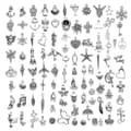 CQBB Partihandel Bulk Lots Smykker Laging Sølv Charms Blandet Smooth_max