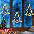 Miniatyrbild 1 av 7: Julstjärne Fönsterlampor, 3-pack LED Hängande Julbelysning med Sugkoppar Christmas tree