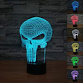 Miniatyrbilde 1 av 8: Punisher Skull 3D-modell Visuell optisk illusjon 7 farger Chan