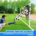 Miniatyrbillede 4 af 4: Fodboldtræningsnet - Træningsredskab til baghaven - Bærbare fodboldnet - Fodboldnet - Bærbart fodboldmål - Net til ungdomstræning 45*60cm yellow