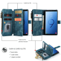 Miniatyrbillede 3 af 4: Kompatibel med Samsung Galaxy S9 Plus- etui Pung Flip-kortholder Pu Læder Magnetisk Beskyttende Flip Cover - Sort Blå SQBB