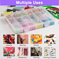Miniatyrbillede 4 af 8: Snackboks med 18 rum, 2 stk. Snacktallerkener med låg til slik, nødder, snacks, justerbar plastikboks til smykker, klare sorteringsbokse 18 compartments-2 pieces