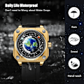 Miniatyrbillede 4 af 6: Mænd Kreative Ure Unikke Hænder Armbåndsur Analog Kvarts Firkant Ur ERD Dial Mode Design Rustfrit Stål Til Mænd Sort Guld B Black gold B
