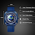 Miniatyrbillede 5 af 6: Mænd Kreative Ure Unikke Hænder Armbåndsur Analog Kvarts Firkant Ur ERD Dial Mode Design Rustfrit Stål Til Mænd Blå B Blue B