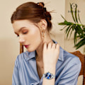 Miniatyrbillede 2 af 7: Enkel Dame Armbåndsur i Rustfrit Stål Elegant Analog Kvarts Lysende Blå B Blue B