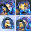 Pikkukuva 4 / 7: Oceantunnel dockhus med möbler LED-ljuskit DIY miniatyr trädockhus romantisk konst handgjord barn julklapp födelsedagspresent husmodell