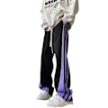 Miniatyrbillede 4 af 7: Sweatpants Mænd Efterår Og Vinter Høj Gade Amerikansk Mode Mærke Stribet Syning Sport Bukser Løs Lige Bred Ben Casual Casuale Bukser Sort XL