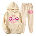 Pikkukuva 1 / 3: Barbie Huppari + Housut Asu Collegepaita Housut Urheiluvaatteet Naisille aprikoosi apricot 2XL