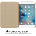 Pikkukuva 3 / 5: CQBB 4 - Slim Lätt Smart Case Stand Cover med genomskinligt matt ryggskydd med Auto Wake/Sleep-guld