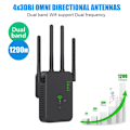 Miniatyrbillede 3 af 7: 1200Mbps Trådløs WiFi Repeater WIFI Range Extender WiFi Signal Booster 5G 2.4G Dual-band Nätverksförstärkare WiFi Router 2.4G 300Mbps Sort EU-stik