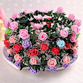 Miniatyrbild 2 av 5: Rosenblomsterkrans Huvudband Krans Fest Bröllop Brud Garland Hårband Hårkläder Blå Blue