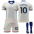Miniatyrbillede 1 af 2: Chelsea Hjemmefodboldtrøje til Børn 2024-2025 - Udebanekamp - Mudryk Nr. 10 - Strømper 3XL No. 10 - Socks 3XL