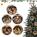Miniatyrbilde 8 av 8: 5-delt Julekrybbe Ornamentsett, Kristne Juledekorasjoner, Souvenirgaver Packaging of 5 pieces