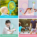 Miniatyrbilde 7 av 7: Tennis- og badmintonracket-lekesett for barn, bærbart sett for utendørs lek og treningskamper Purple blue