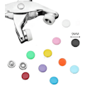 Miniatyrbild 1 av 4: Färgglada Metallknappar med Sättverktyg, DIY Hantverk Syfästen (9.5mm) Coloured Button 200set