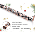 Miniatyrbillede 3 af 3: Kobbermagnetarmbånd til kvinder Gigt Smerter Ref ~ 3500 Gauss magnetarmbånd ~ effektiv terapi for Rsi & karpaltunnel ~ 100 % ren kobberkrystal SQBB