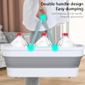 Miniatyrbilde 2 av 6: Multifunksjonell sammenleggbar mopp og oppbevaringsbøtte (56x26x21cm, Grå) Gray flat mop cleaning bucket