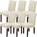 (beige, 6-pack) Matstolsöverdrag Set om 6, Stretch matstolsskydd