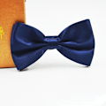 Pikkukuva 1 / 7: Miesten solmio, muodollinen liiketoimintasolmio kaksoiskerroksinen solmio, yksivärinen solmio Navy Blue