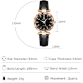 Miniatyrbillede 5 af 7: Damer Mode Ure Kvinder Rustfrit Stål Armbåndsur Elegant Læder Armbåndsur Analog Kvarts Damer Ur Kvinder Vært Ur Sort Black
