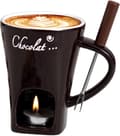 Tealys Fondue Sæt, Keramisk Smeltepot til Chokolade og Desserter Coffee