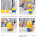 Miniatyrbilde 3 av 5: 2-pakks eggvisp, bærbar gyllen eggmaskin hånddrevet eggspinner trekk i tauet lett å bruke kjøkken matlaging light blue