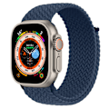 Miniatyrbilde 1 av 7: Flettet Solo Loop for Apple Watch Band 40mm 44mm 49mm 45mm 41mm 38mm 42mm Elastisk armbånd iWatch series 9 8 7 se Ultra 2 Rem Abyss blå M størrelse