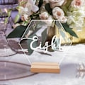 Miniatyrbild 8 av 10: Hexagon akryl bordsnummer skylt med hållare Kit Event Festskyltar Tillbehör för jul Baby Shower Party Dekoration null - A null - A