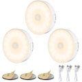 Miniatyrbillede 1 af 7: 14 LED Bevægelsessensor Natlampe, 3-pak, USB Genopladelig, 3000K Varmt Hvidt Warm White 3 Pieces