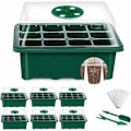Miniatyrbillede 1 af 7: Mini drivhus til planter, 6 stk. 72 celler indendørs såbakke såbakke planteskole dyrkningskasse med holdbart låg og