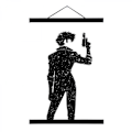 Miniatyrbilde 6 av 10: Bounty Hunter Veggkunst Canvas Trykk Plakat, Enkel Fashion Svart og Hvit Kunst D