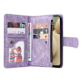 Miniatyrbillede 3 af 5: SQBB Etui til Samsung Galaxy A12 5g Læder Flip Etui Med Kreditkortholder Pengepung Magnetiske knapper Etui Kickstand Stødsikkert Lilla A