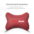 Miniatyrbilde 3 av 7: 1 stk. PU-lær bilsete nakkestøttepute for Audi Sline Quattro A1 A2 A4 A5 A6 A7 A8 Q1 Q2 Q3 Q4 Q5 Q6 Q7 Q8 Tt S3 S5 B8 J-Svart-nakkestøtte