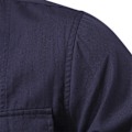 Miniatyrbilde 5 av 7: 2023 Ny høst militær stil 100 % bomull fickskjorte for menn Ensfarget Smal Casual Herreskjorter Langærmet DarkGrey L