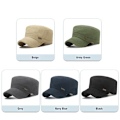 Miniatyrbilde 3 av 7: Ny mote Klassisk Casual Snapback-hatter i bomull Utomhussport Cap Flat Military Cadet Cap Stil Design Beige