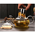 Miniatyrbilde 2 av 4: 800 ml Tekanne i Borosilikatglass med Infuser, Egnet for Komfyrbruk 800ml/27oz