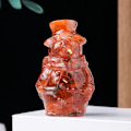 Pikkukuva 3 / 8: Kristalli Lumimieshahmo - 3D Joulu Miniatyyri, Punainen Agati Red agate