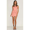 Miniatyrbilde 3 av 6: 2023 Damer sommer Casual ermeløs strandtankkjole Bodycon Ruched minikjoler Vannmelon Rød L Watermelon Red L