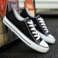Miniatyrbilde 4 av 7: Nye Canvas Sko Menn Trendy Sko Menn Casual Par Sko Studenter Koreansk Stil Lace Up Low Cut Sneakers For Studenter A11 41