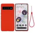 for Pixel 7 Pro Ren Farge Flytende Silikon Støtsikkert Mobilskall - Perfekt Rød-maks Red