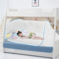 Miniatyrbillede 6 af 6: Foldbar Myggesigte til Enkeltmandseng, Fint Masket, Rejse & Camping Pop-Up Net (Blå) blue