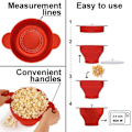 Miniatyrbilde 7 av 9: Popcornskål i silikon - Mikroskål for popcorn - Sammenleggbar rød red