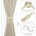 Miniatyrbilde 3 av 7: Bomulls gardinbindere, 2 stk, håndstrikket, off-white White-2 pcs