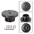 Miniatyrbillede 4 af 8: Professionelt aluminium-ratnav til spil, ratnav til Thrustmaster T300 T500 TS PC TS XW, sort